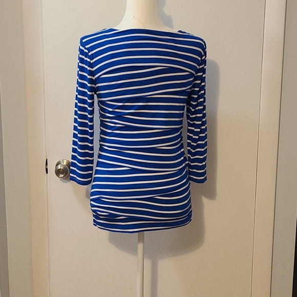 Blue and White Striped "Ruffle" Shirt - Picture 4 of 4